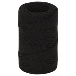 vidaXL Cuerda de trabajo poliéster negro 2 mm 500 m