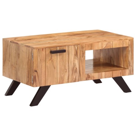vidaXL Mesa de centro de madera maciza de acacia 90x50x45 cm