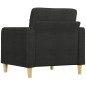 vidaXL Sillón de tela negro 60 cm vidaXL Sillón de tela negro 60 cm