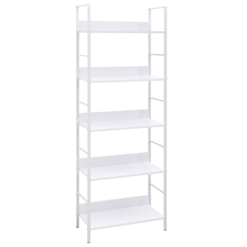 vidaXL Estantería 5 niveles madera ingeniería blanco 60x27,6x158,5 cm vidaXL Estantería 5 niveles madera ingeniería blanco 60x27,6x158,5 cm