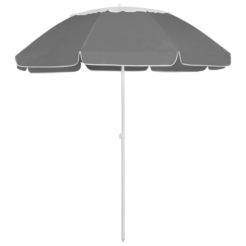 vidaXL Sombrilla de playa gris antracita 300 cm vidaXL Sombrilla de playa gris antracita 300 cm