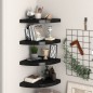 vidaXL Estantes flotantes de esquina 4 uds MDF negro 35x35x3,8 cm4 vidaXL Estantes flotantes de esquina 4 uds MDF negro 35x35x3,8 cm4
