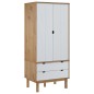 vidaXL Armario OTTA madera maciza pino marrón y blanco 76,5x53x172 cm vidaXL Armario OTTA madera maciza pino marrón y blanco 76,5x53x172 cm