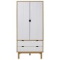 vidaXL Armario OTTA madera maciza pino marrón y blanco 76,5x53x172 cm vidaXL Armario OTTA madera maciza pino marrón y blanco 76,5x53x172 cm