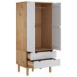 vidaXL Armario OTTA madera maciza pino marrón y blanco 76,5x53x172 cm vidaXL Armario OTTA madera maciza pino marrón y blanco 76,5x53x172 cm