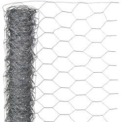 Nature Malla de alambre hexagonal acero galvanizado 0,5x10 m 25 mm