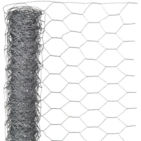 Nature Malla de alambre hexagonal acero galvanizado 0,5x10 m 25 mm