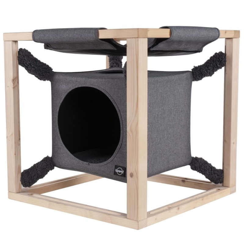 Quapas! Cama para gatos con hamaca Catcube gris M 54x54x54 cm Quapas! Cama para gatos con hamaca Catcube gris M 54x54x54 cm