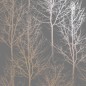 DUTCH WALLCOVERINGS Papel pintado Rhea Trees gris y oro rosa