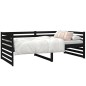 vidaXL Sofá cama madera maciza de pino negro 90x190 cm vidaXL Sofá cama madera maciza de pino negro 90x190 cm