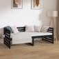 vidaXL Sofá cama madera maciza de pino negro 90x190 cm vidaXL Sofá cama madera maciza de pino negro 90x190 cm