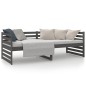 vidaXL Sofá cama madera maciza de pino gris 80x200 cm