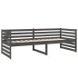 vidaXL Sofá cama madera maciza de pino gris 80x200 cm