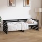 vidaXL Sofá cama de madera maciza de pino negro 80x200 cm vidaXL Sofá cama de madera maciza de pino negro 80x200 cm