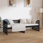 vidaXL Sofá cama de madera maciza de pino negro 80x200 cm vidaXL Sofá cama de madera maciza de pino negro 80x200 cm