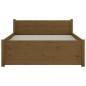 vidaXL Estructura de cama madera maciza marrón miel 100x200 cm vidaXL Estructura de cama madera maciza marrón miel 100x200 cm