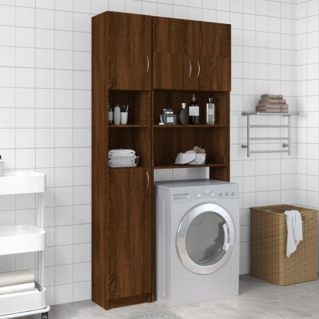 vidaXL Armario baño madera contrachapada roble marrón 32x25,5x190 cm