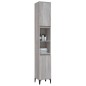 vidaXL Armario de baño madera contrachapada gris Sonoma 30x30x190 cm