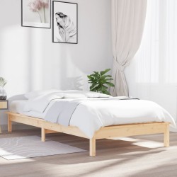 vidaXL Estructura de cama madera maciza de pino blanca 100x200 cm