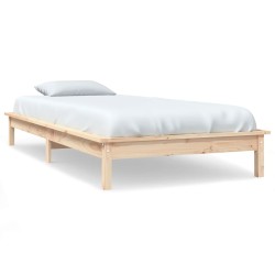 vidaXL Estructura de cama madera maciza de pino blanca 100x200 cm