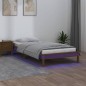 vidaXL Estructura de cama con LED madera maciza marrón miel 100x200 cm vidaXL Estructura de cama con LED madera maciza marrón miel 100x200 cm