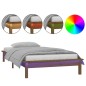 vidaXL Estructura de cama con LED madera maciza marrón miel 100x200 cm vidaXL Estructura de cama con LED madera maciza marrón miel 100x200 cm