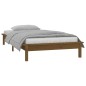 vidaXL Estructura de cama con LED madera maciza marrón miel 100x200 cm vidaXL Estructura de cama con LED madera maciza marrón miel 100x200 cm