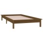 vidaXL Estructura de cama con LED madera maciza marrón miel 100x200 cm vidaXL Estructura de cama con LED madera maciza marrón miel 100x200 cm