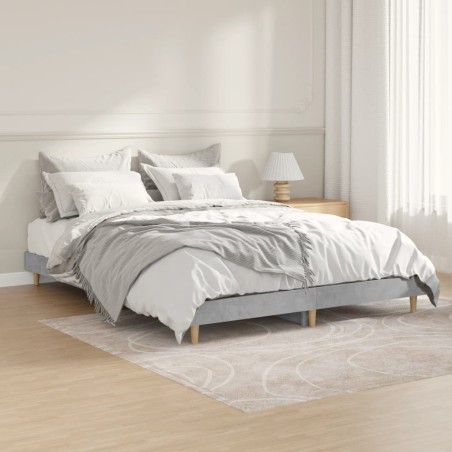 vidaXL Estructura de cama madera contrachapada gris hormigón 140x190cm