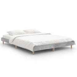 vidaXL Estructura de cama madera contrachapada gris hormigón 140x190cm