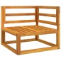 vidaXL Sofá esquinero modular 2 uds madera acacia y cojines gris claro vidaXL Sofá esquinero modular 2 uds madera acacia y cojines gris claro