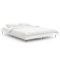 vidaXL Estructura de cama madera contrachapada blanco brillo 135x190cm
