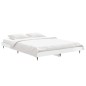 vidaXL Estructura de cama madera contrachapada blanco brillo 135x190cm