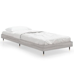 vidaXL Estructura de cama madera contrachapada gris Sonoma 75x190 cm