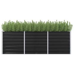 vidaXL Arriate de acero galvanizado gris antracita 240x80x77 cm
