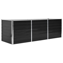 vidaXL Arriate de acero galvanizado gris antracita 240x80x77 cm