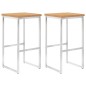 vidaXL Taburetes de bar 2 uds madera maciza de teca y acero inoxidable vidaXL Taburetes de bar 2 uds madera maciza de teca y acero inoxidable