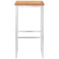 vidaXL Taburetes de bar 2 uds madera maciza de teca y acero inoxidable vidaXL Taburetes de bar 2 uds madera maciza de teca y acero inoxidable