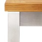 vidaXL Taburetes de bar 2 uds madera maciza de teca y acero inoxidable vidaXL Taburetes de bar 2 uds madera maciza de teca y acero inoxidable