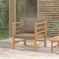 vidaXL Sofá de jardín bambú con cojines gris taupe vidaXL Sofá de jardín bambú con cojines gris taupe