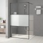 vidaXL Mampara de ducha vidrio ESG semiesmerilado negro 115x195 cm vidaXL Mampara de ducha vidrio ESG semiesmerilado negro 115x195 cm