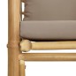 vidaXL Sofá de jardín bambú con cojines gris taupe vidaXL Sofá de jardín bambú con cojines gris taupe