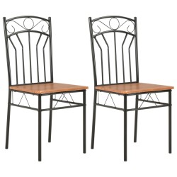 vidaXL Sillas de comedor 2 unidades MDF marrón