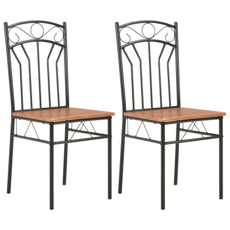 vidaXL Sillas de comedor 2 unidades MDF marrón