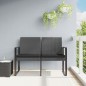 vidaXL Banco jardín 2 plazas cojines PP aspecto de ratán gris oscuro vidaXL Banco jardín 2 plazas cojines PP aspecto de ratán gris oscuro