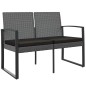 vidaXL Banco jardín 2 plazas cojines PP aspecto de ratán gris oscuro vidaXL Banco jardín 2 plazas cojines PP aspecto de ratán gris oscuro