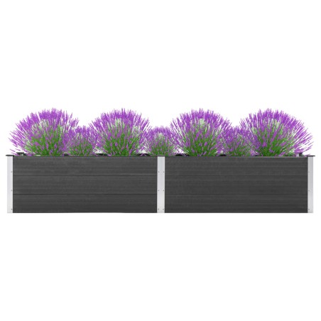 vidaXL Arriate elevado de jardín WPC gris 200x50x54 cm