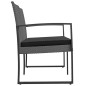 vidaXL Banco jardín 2 plazas cojines PP aspecto de ratán gris oscuro vidaXL Banco jardín 2 plazas cojines PP aspecto de ratán gris oscuro