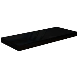 vidaXL Estante flotante de pared MDF negro brillante 60x23,5x3,8 cm