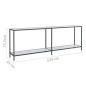 vidaXL Mesa consola vidrio templado blanco 220x35x75,5 cm vidaXL Mesa consola vidrio templado blanco 220x35x75,5 cm